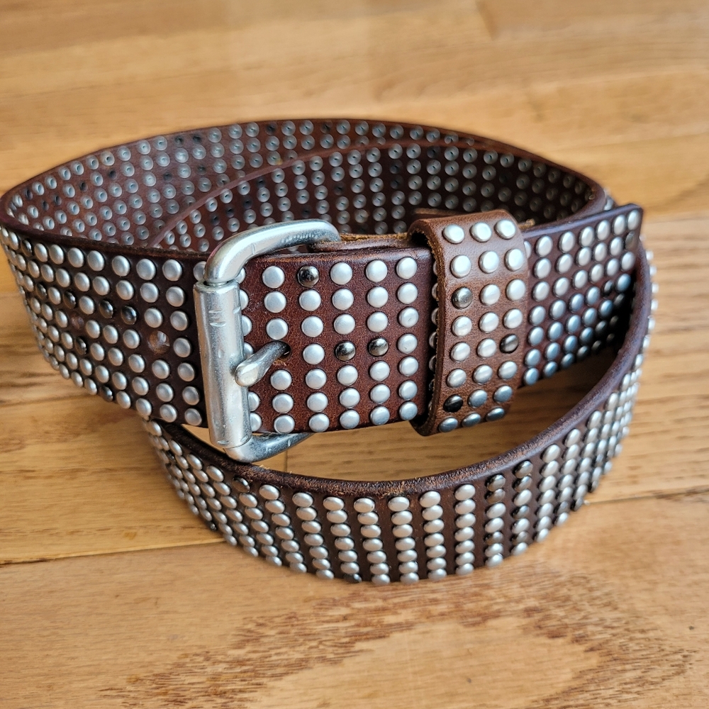 Liebeskind Berlin Beige Brown Studded Belt LKB24